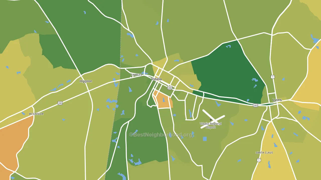 Vidalia, GA block-group voter-turnout map