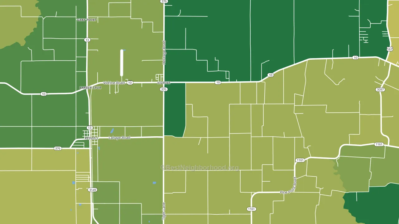 Vidrine, LA block-group voter-turnout map