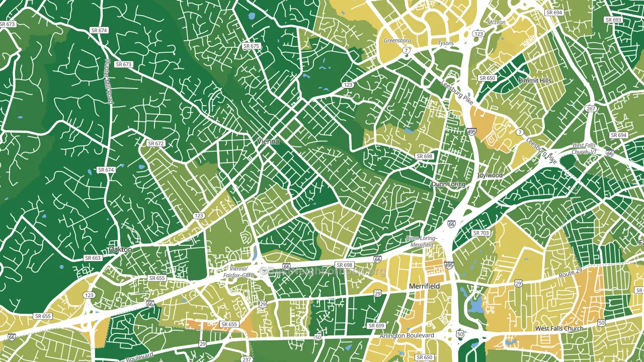 Vienna, VA block-group voter-turnout map