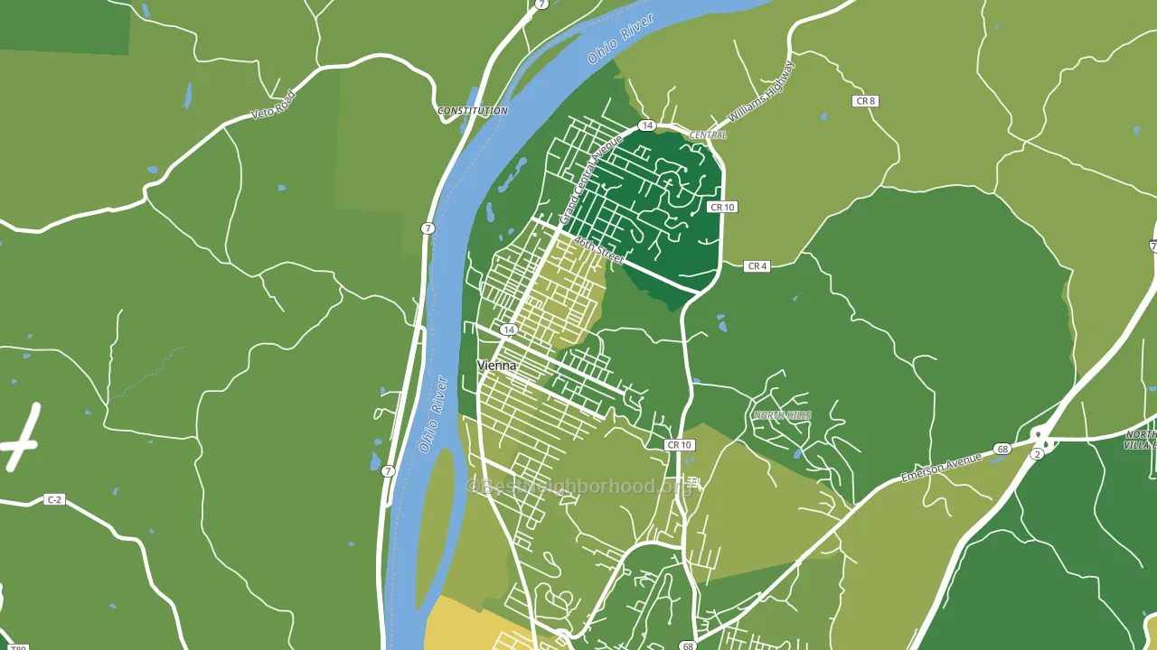 Vienna, WV block-group voter-turnout map