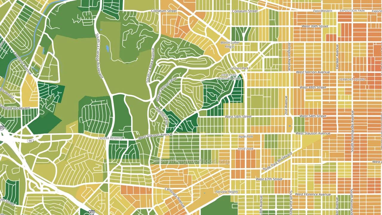 View Park-Windsor Hills, CA block-group voter-turnout map
