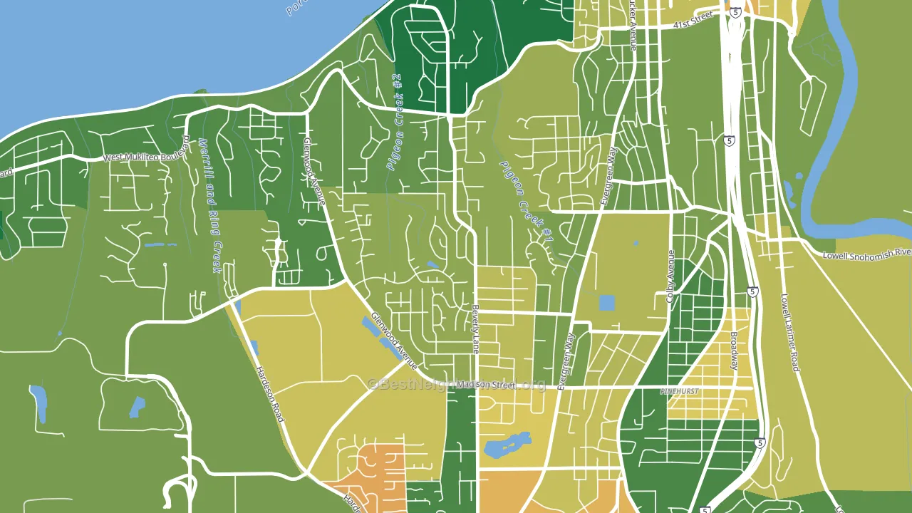 View Ridge-Madison, Everett, WA block-group voter-turnout map