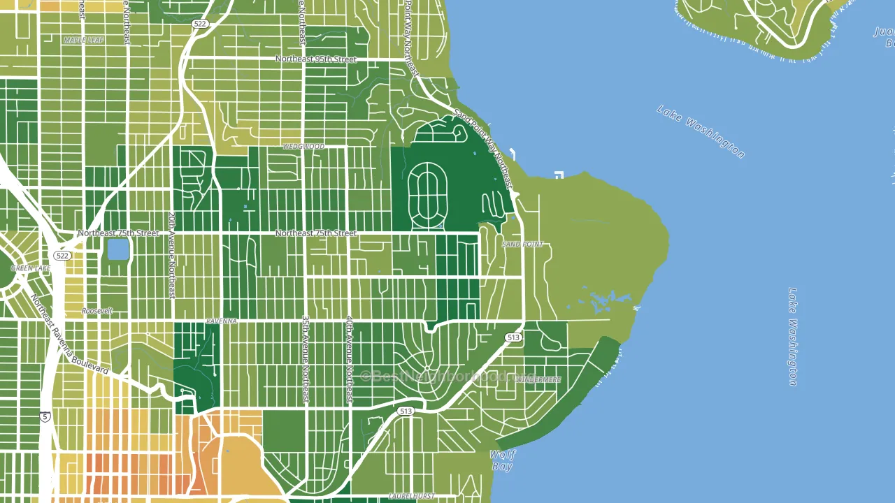 View Ridge, Seattle, WA block-group voter-turnout map