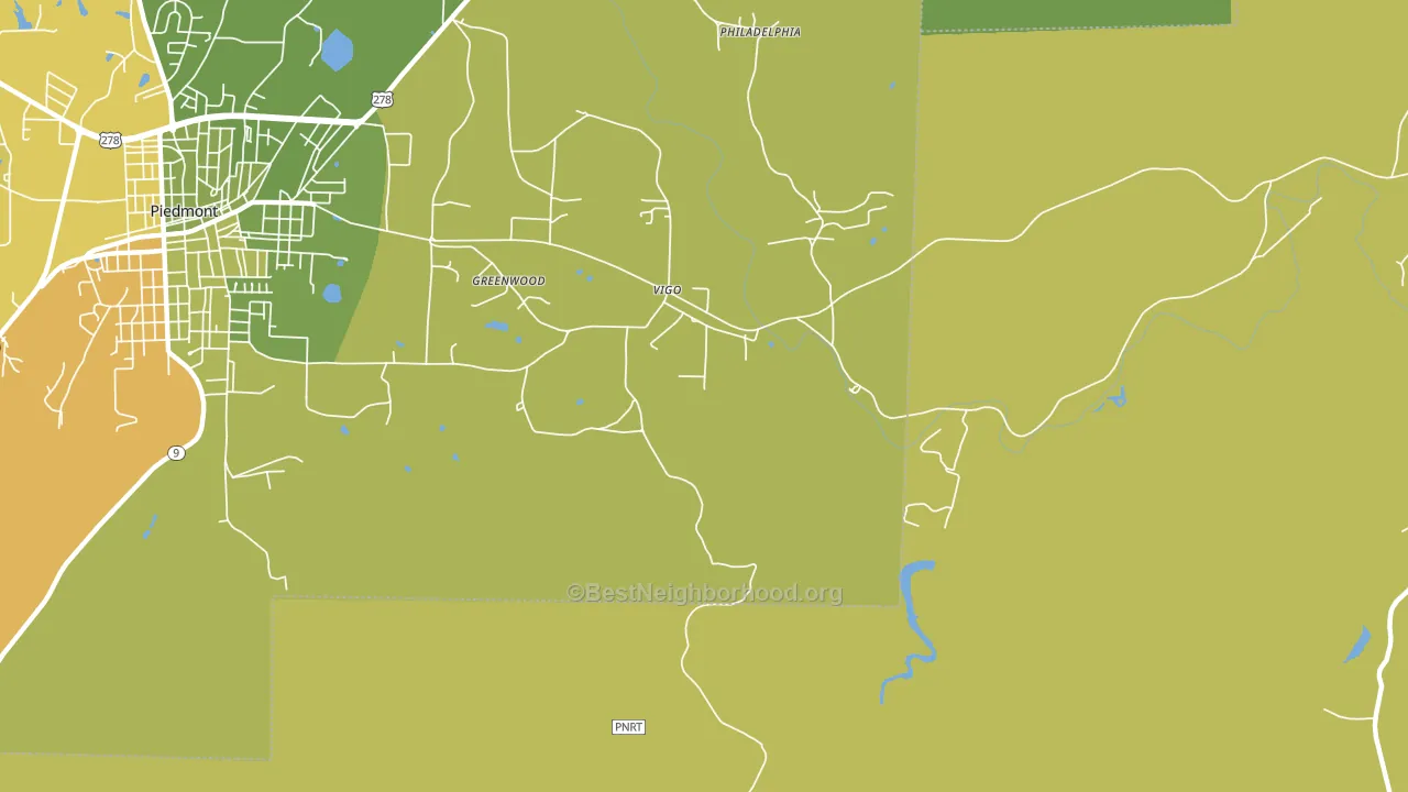 Vigo, AL block-group voter-turnout map