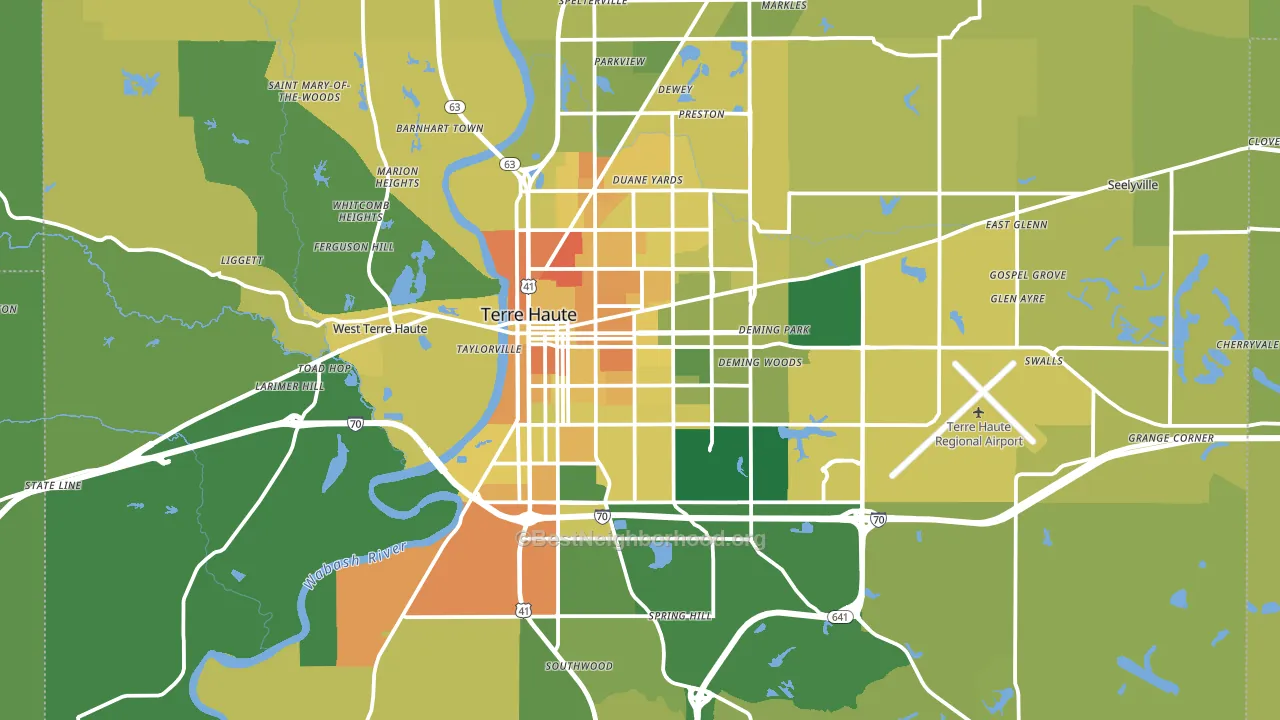 Vigo County, IN block-group voter-turnout map