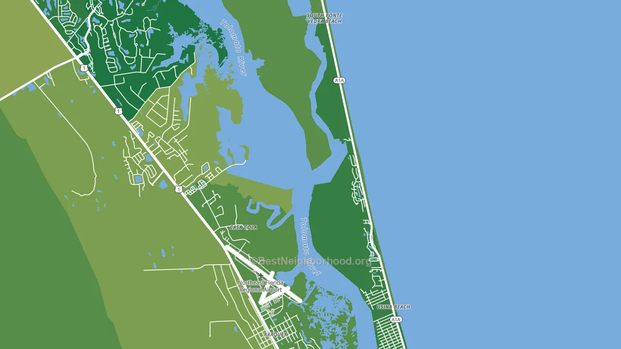 Vilano Beach, FL block-group voter-turnout map