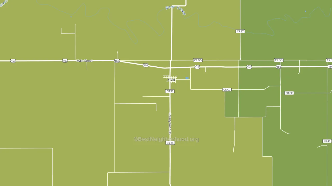 Vilas, CO block-group voter-turnout map