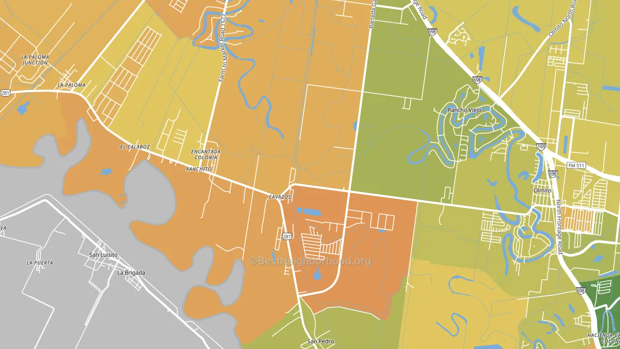 Villa Cavazos, TX block-group voter-turnout map