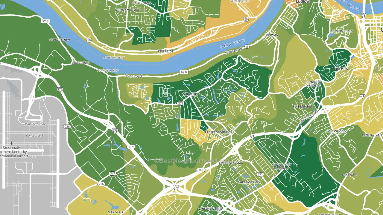 Villa Hills, KY block-group voter-turnout map