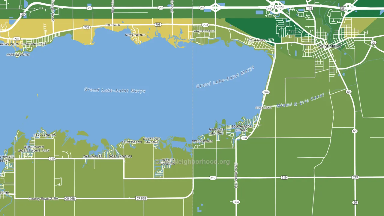 Villa Nova, OH block-group voter-turnout map