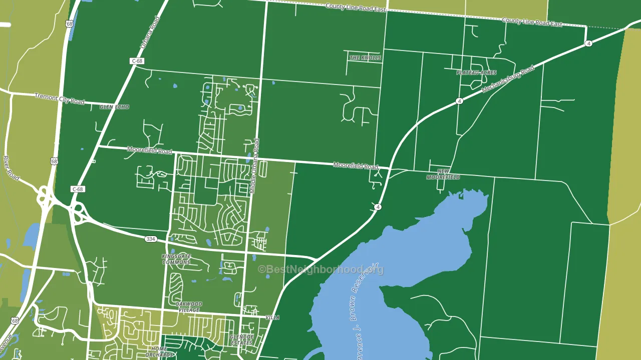 Villa, OH block-group voter-turnout map