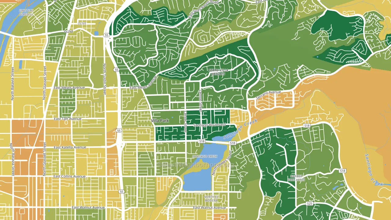Villa Park, CA block-group voter-turnout map