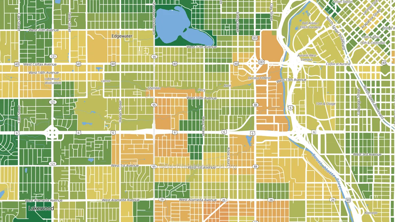 Villa Park, Denver, CO block-group voter-turnout map