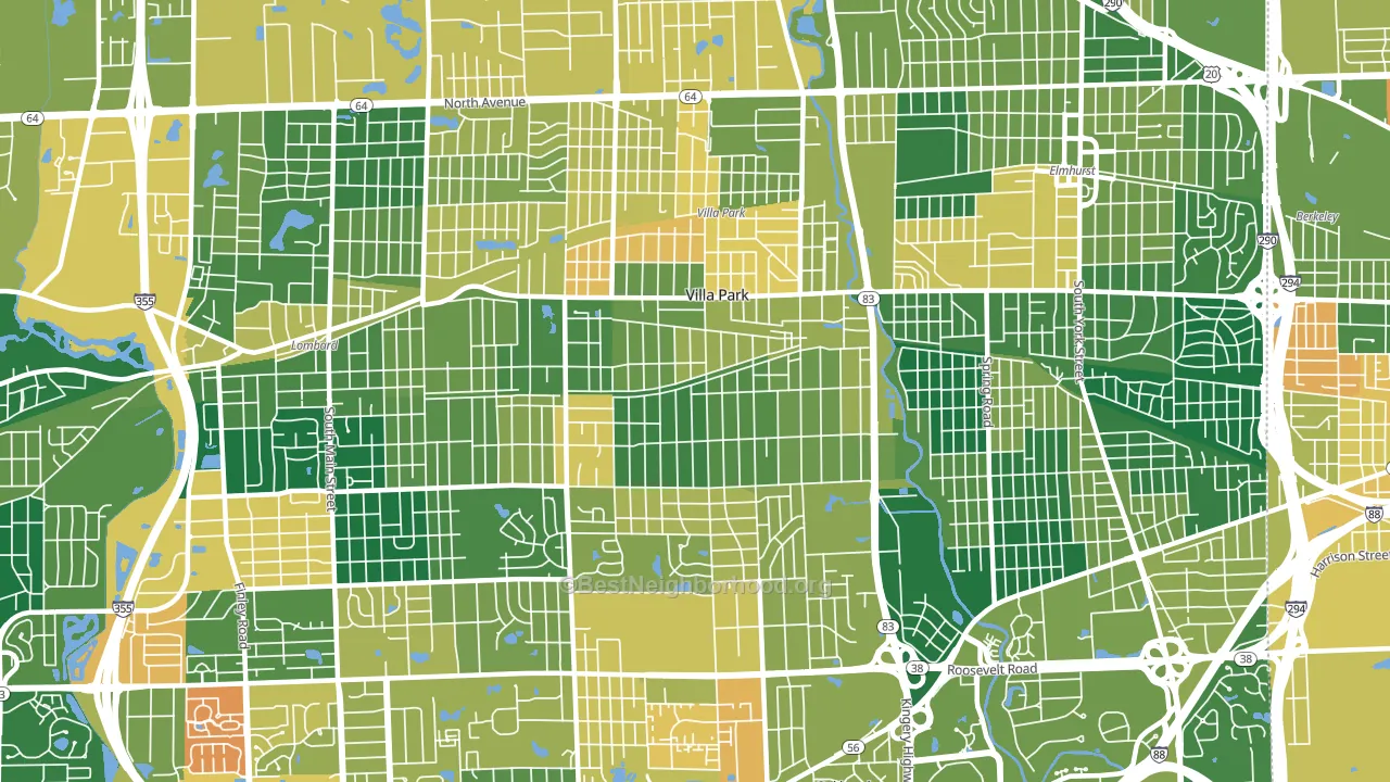 Villa Park, IL block-group voter-turnout map