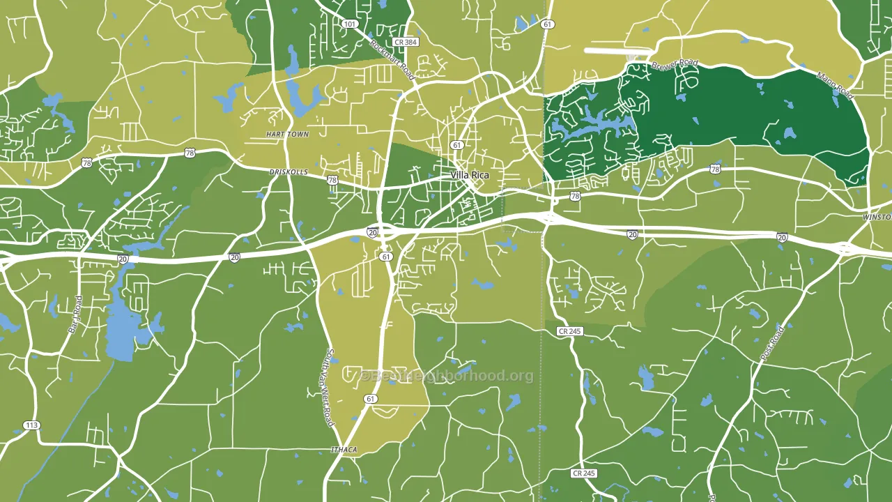 Villa Rica, GA block-group voter-turnout map