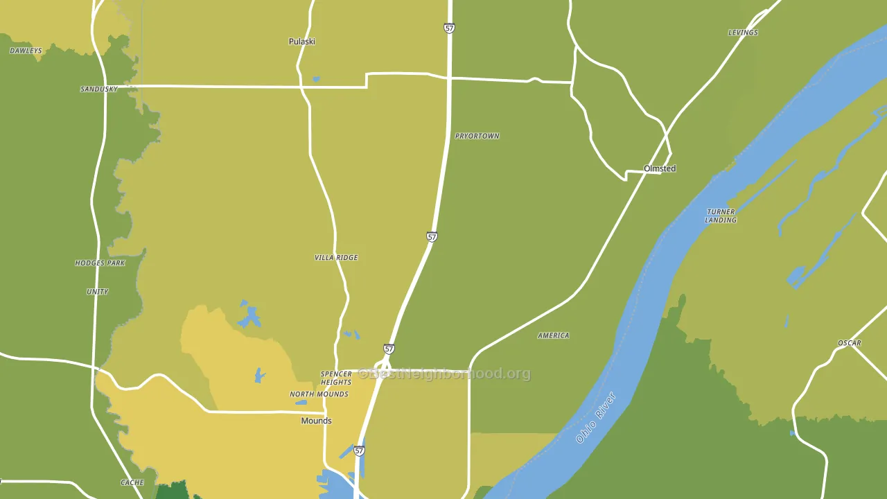 Villa Ridge, IL block-group voter-turnout map