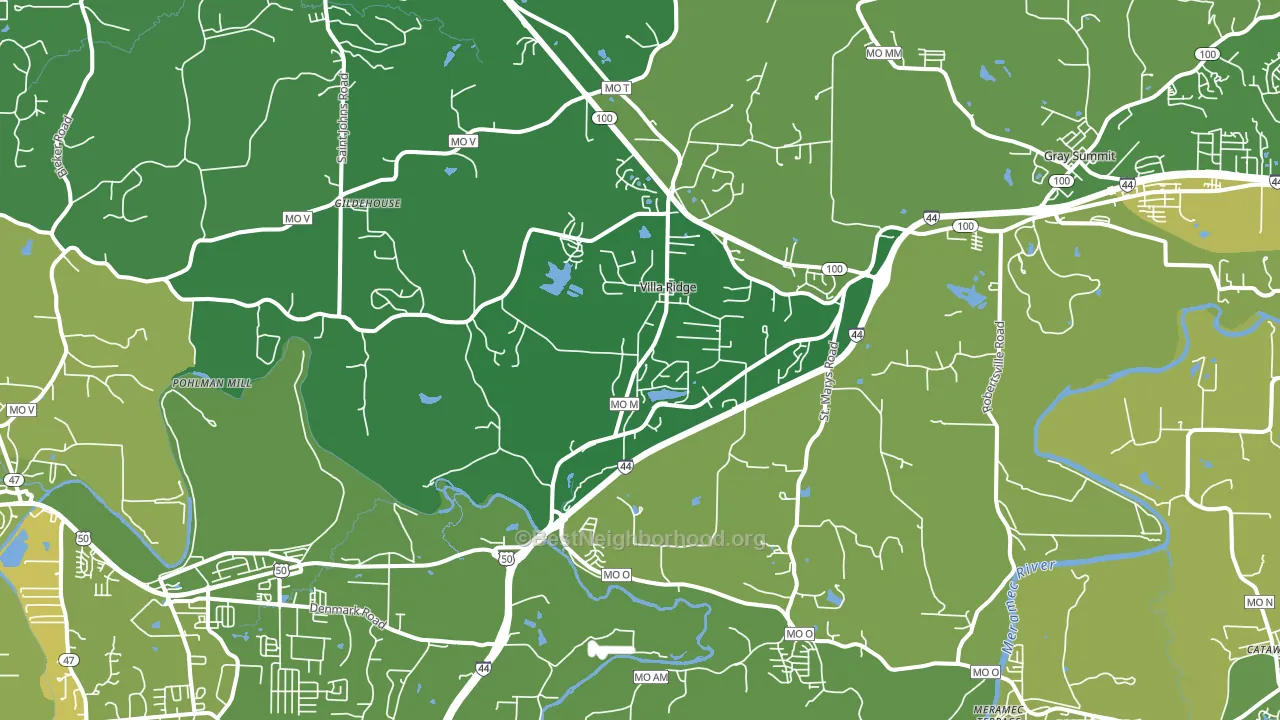 Villa Ridge, MO block-group voter-turnout map