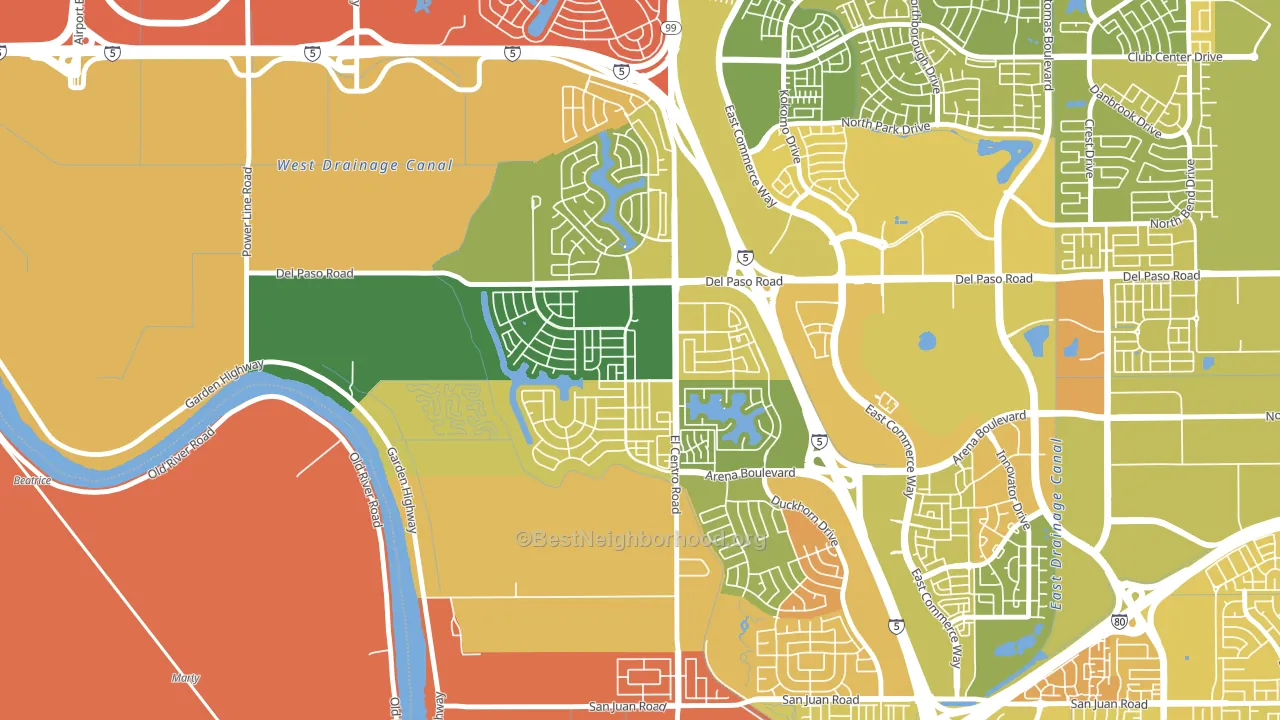 Village 2, Sacramento, CA block-group voter-turnout map