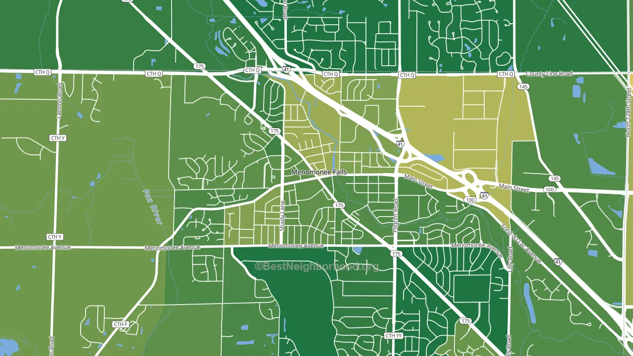 Village Centre, Menomonee Falls, WI block-group voter-turnout map