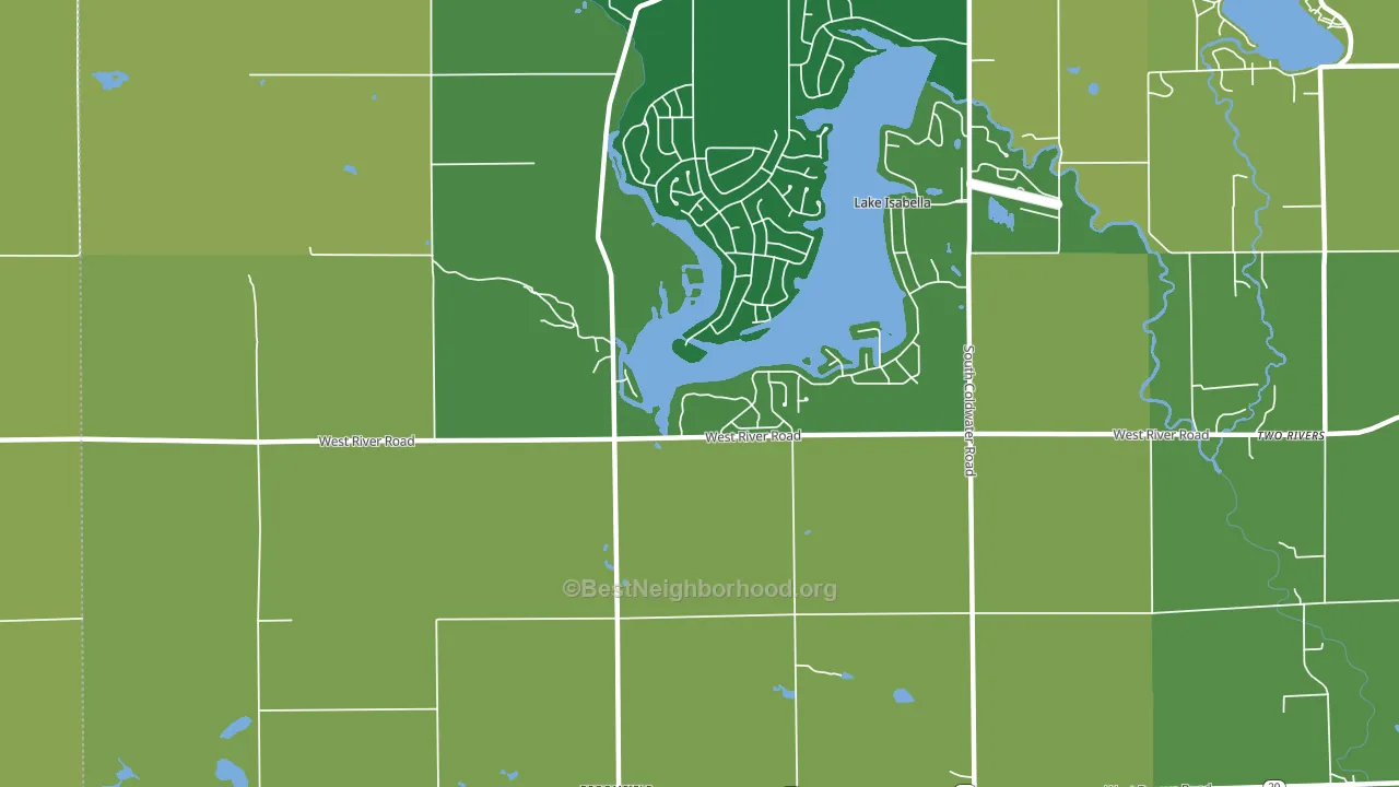 Village of Lake Isabella, MI block-group voter-turnout map