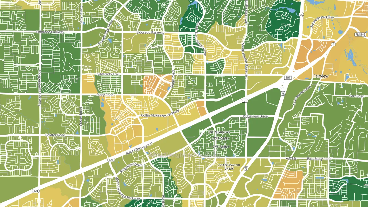 Village Park, McKinney, TX block-group voter-turnout map
