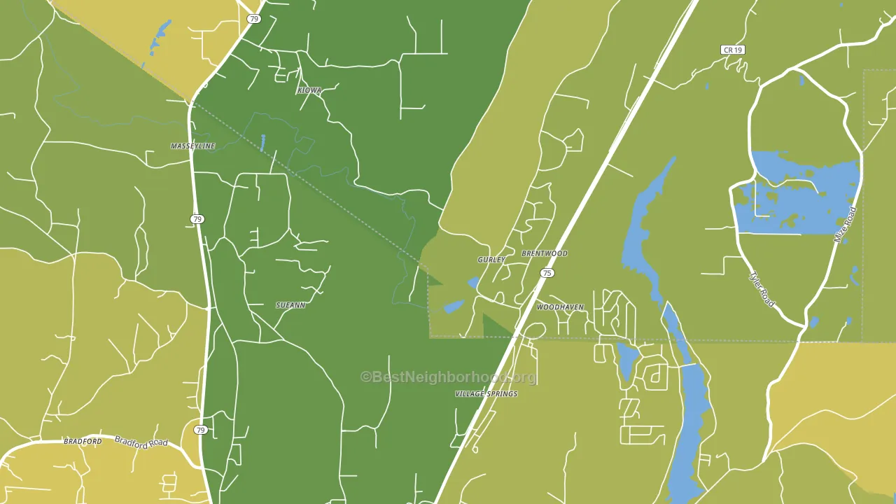 Village Springs, AL block-group voter-turnout map