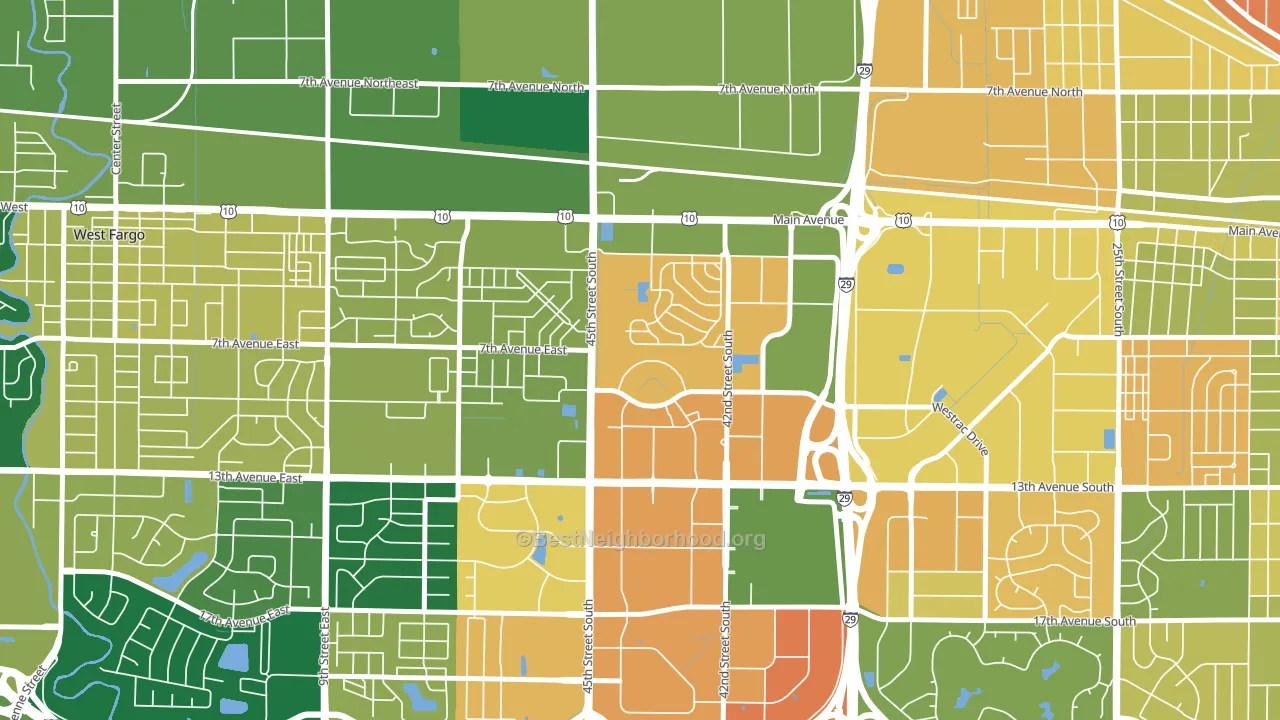 Village West, Fargo, ND block-group voter-turnout map