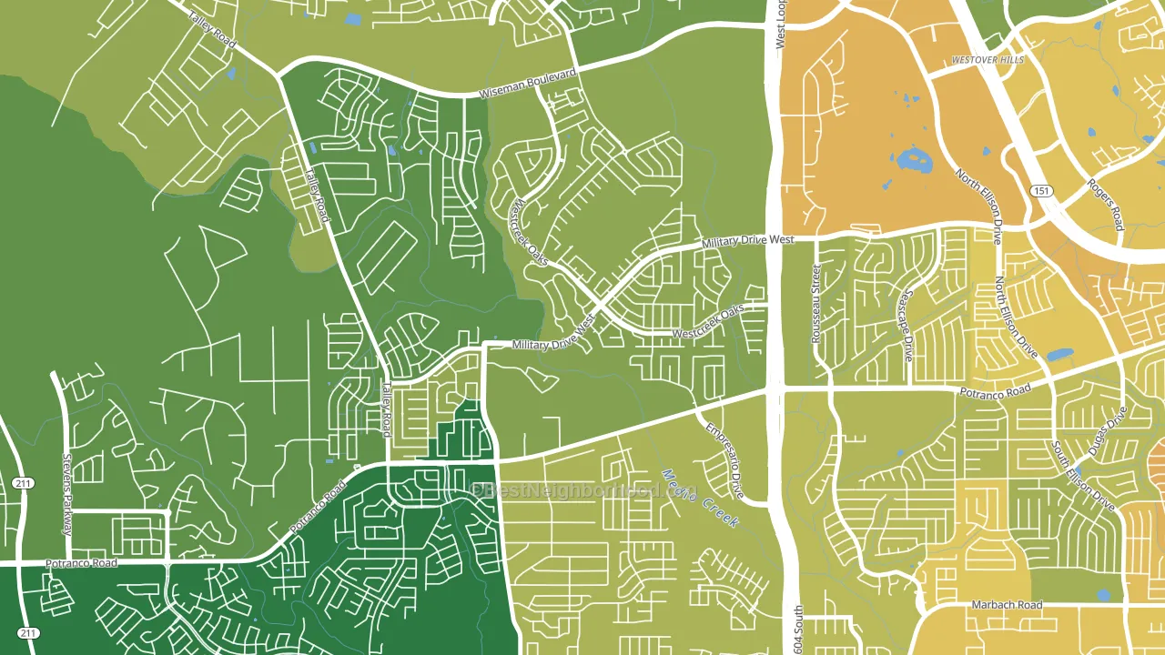 Villages of Westcreek, San Antonio, TX block-group voter-turnout map