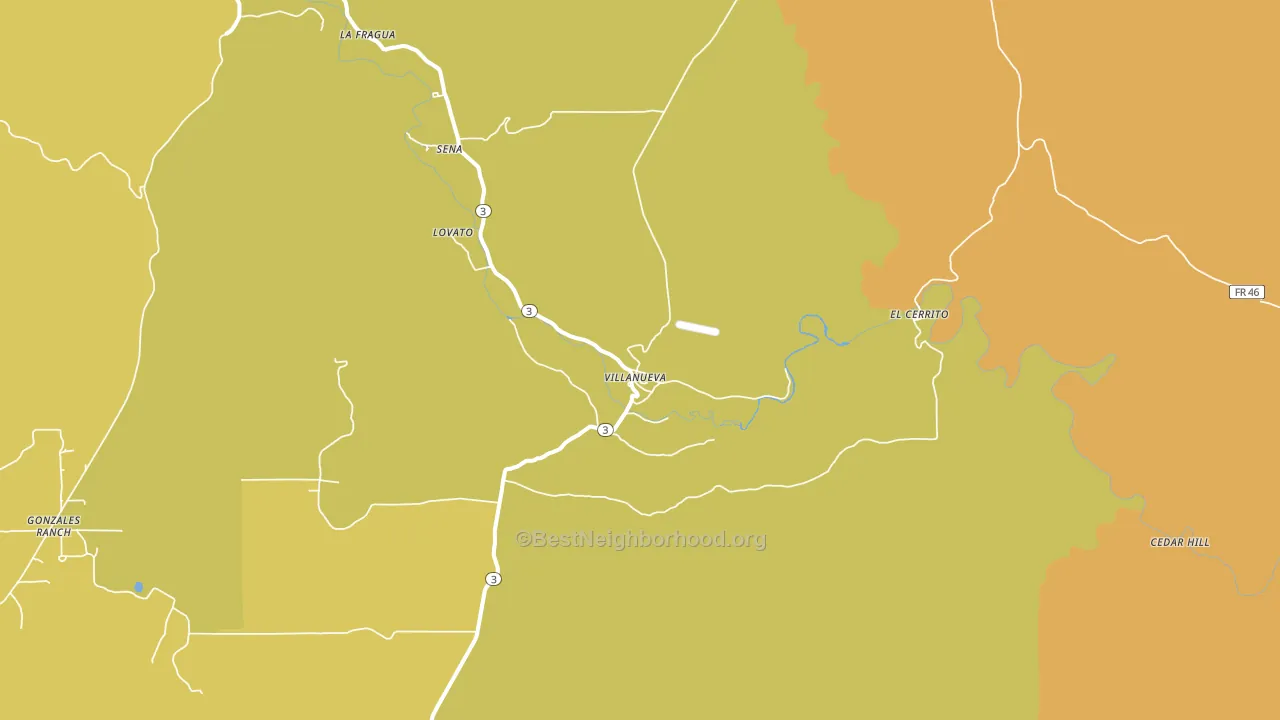 Villanueva, NM block-group voter-turnout map