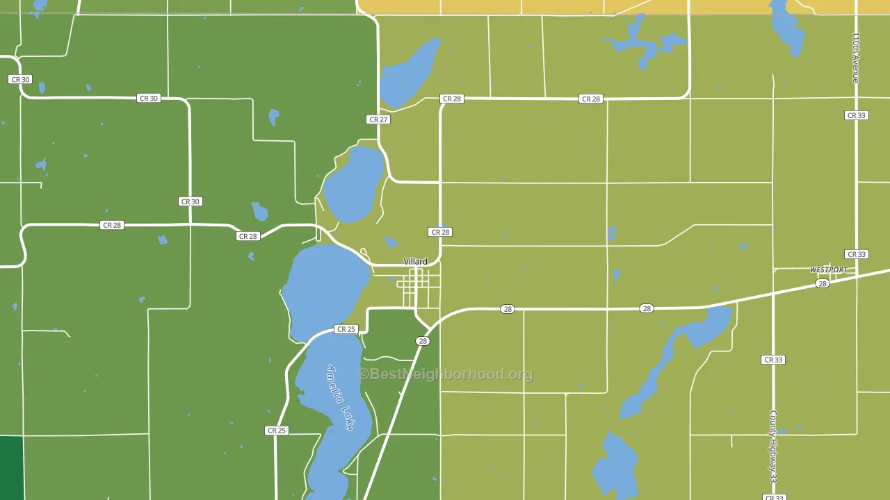 Villard, MN block-group voter-turnout map