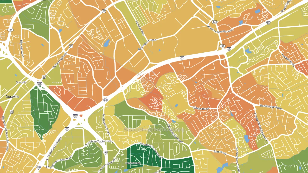 Villas at Norcross, Norcross, GA block-group voter-turnout map