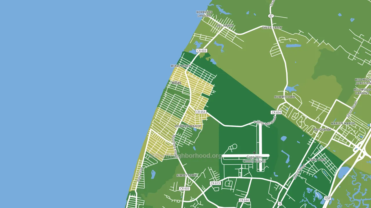 Villas, NJ block-group voter-turnout map