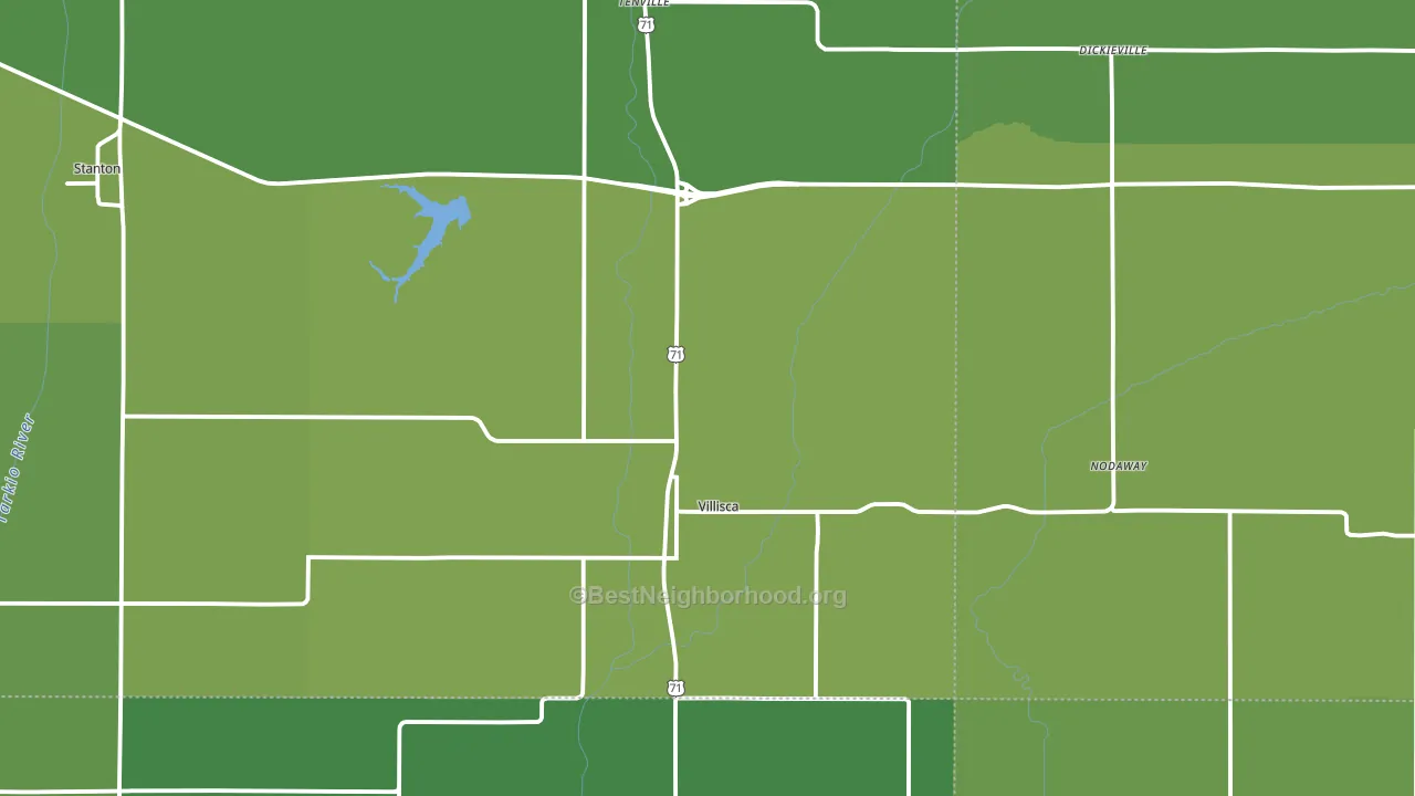 Villisca, IA block-group voter-turnout map