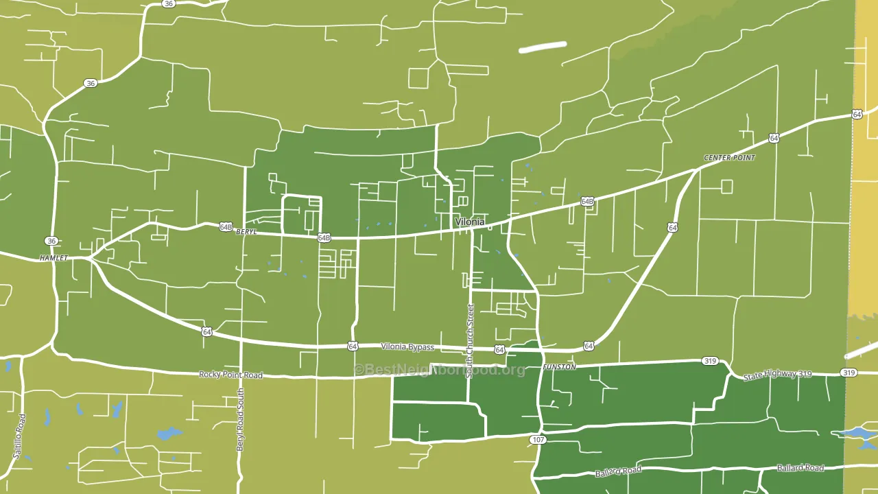 Vilonia, AR block-group voter-turnout map