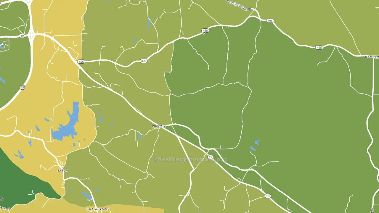 Vimville, MS block-group voter-turnout map
