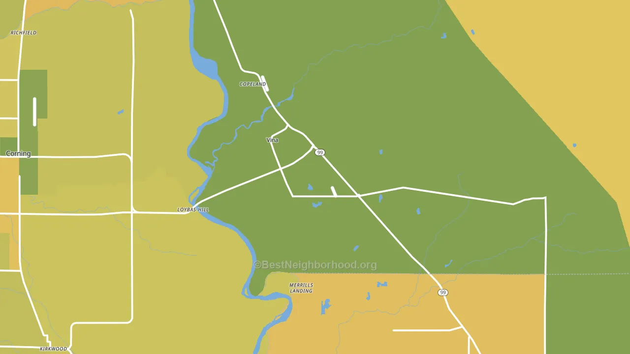 Vina, CA block-group voter-turnout map