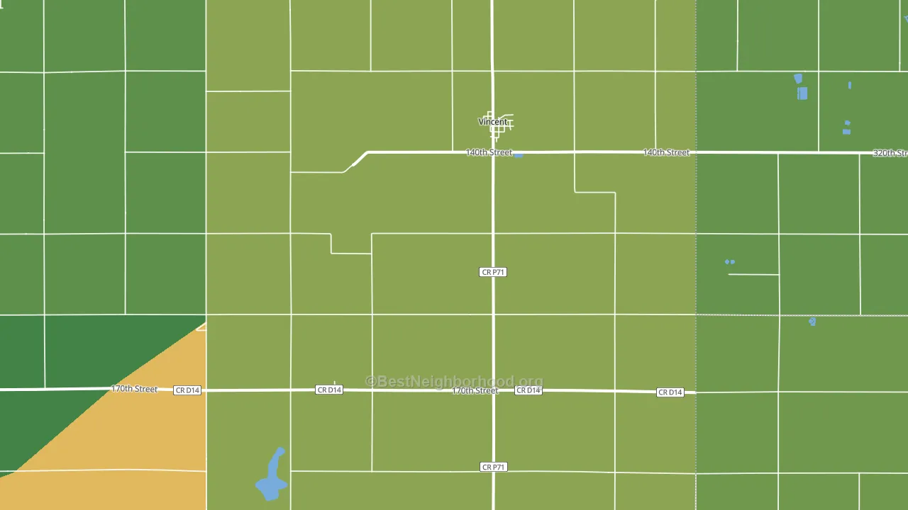 Vincent, IA block-group voter-turnout map