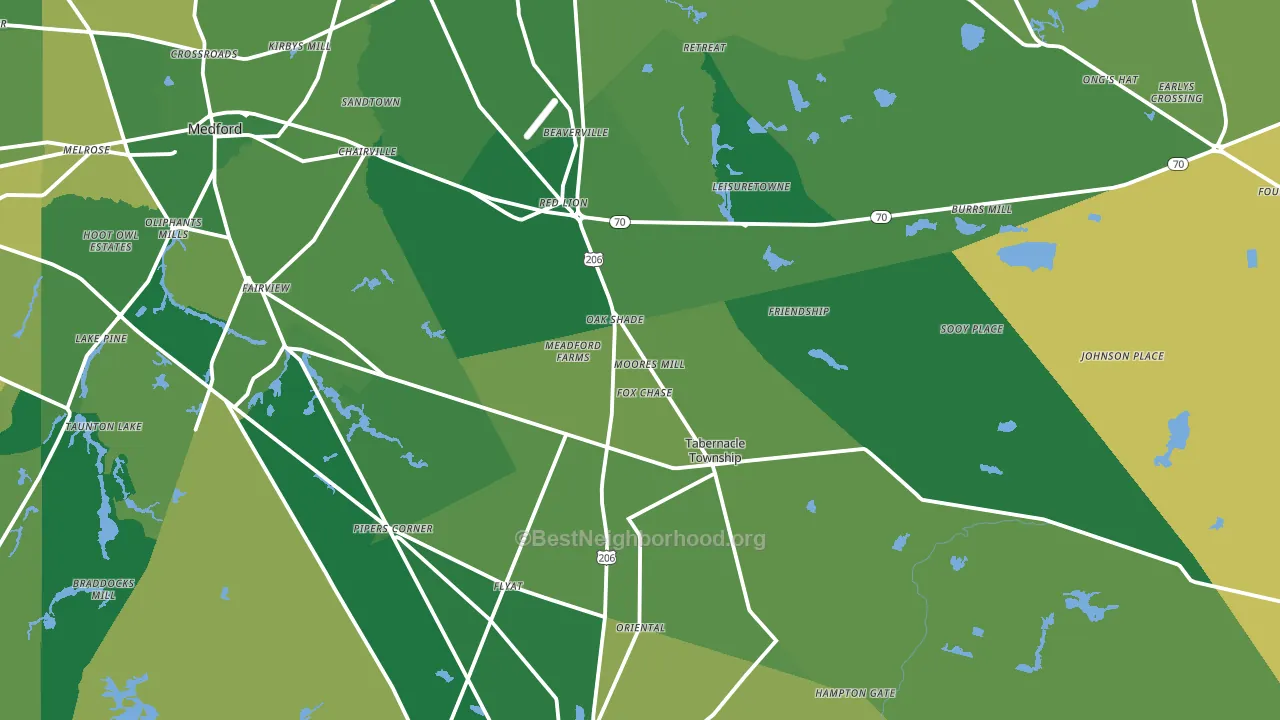 Vincentown, NJ block-group voter-turnout map