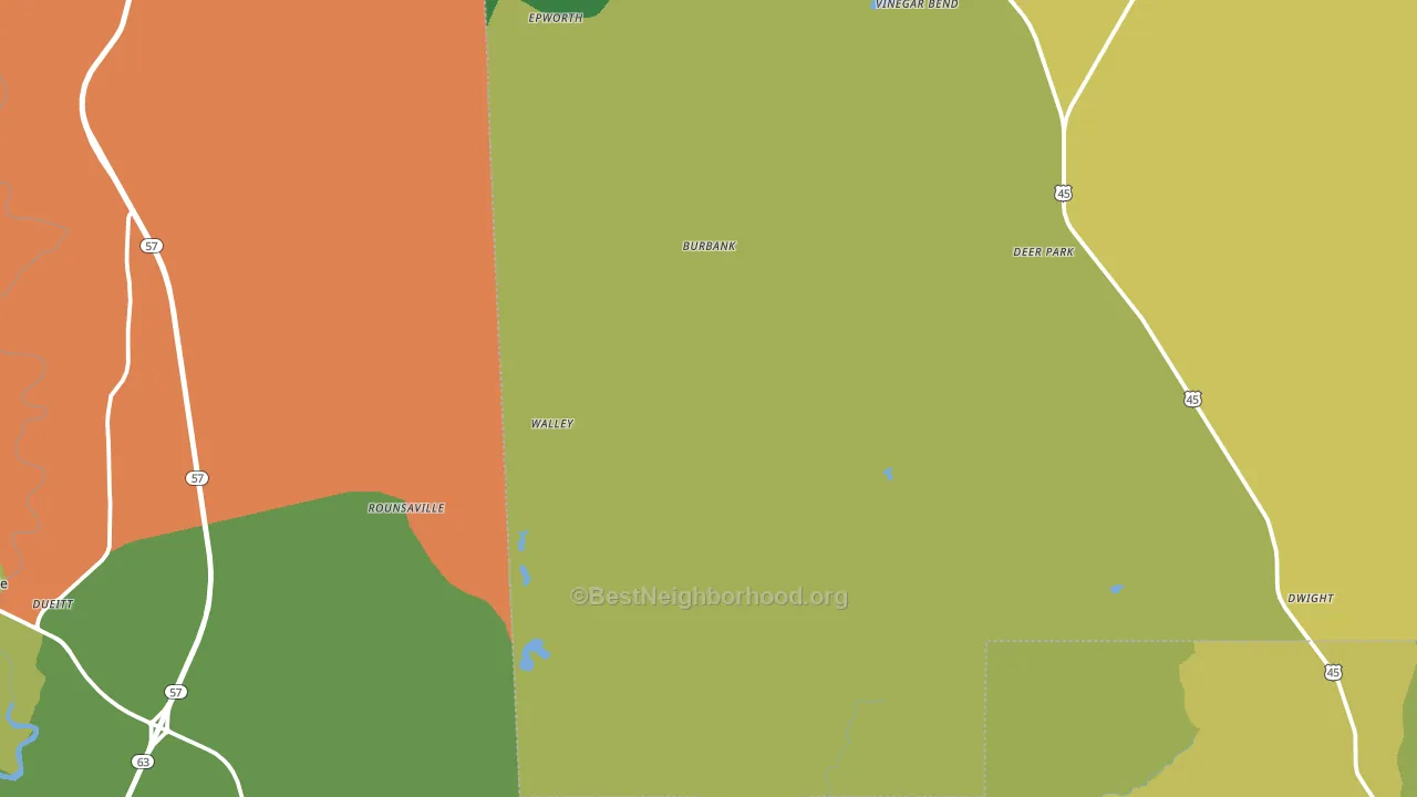 Vinegar Bend, AL block-group voter-turnout map