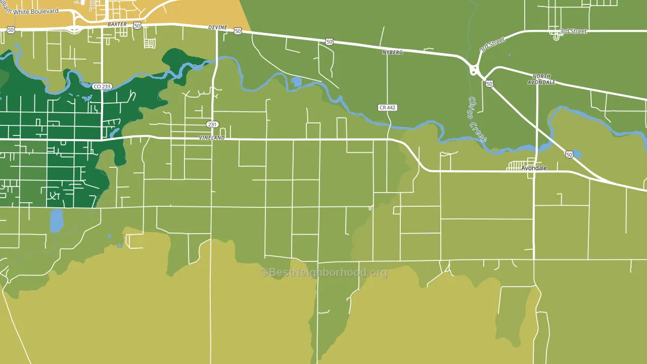 Vineland, CO block-group voter-turnout map