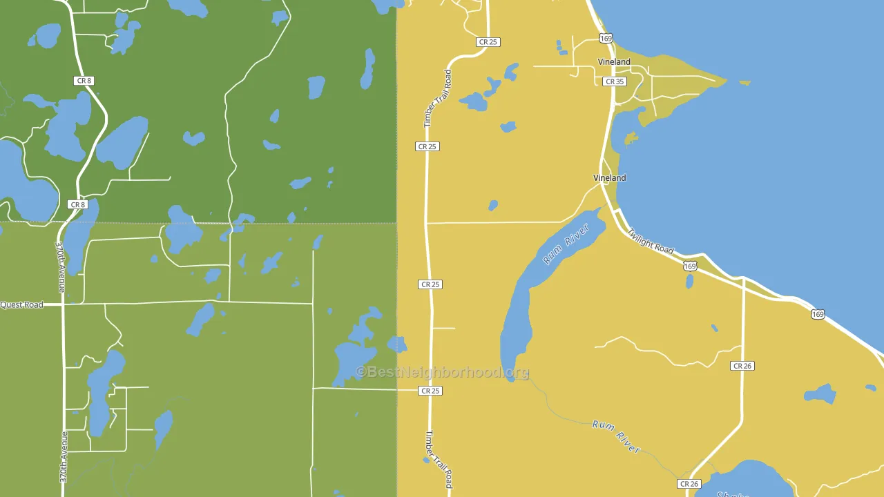 Vineland, MN block-group voter-turnout map