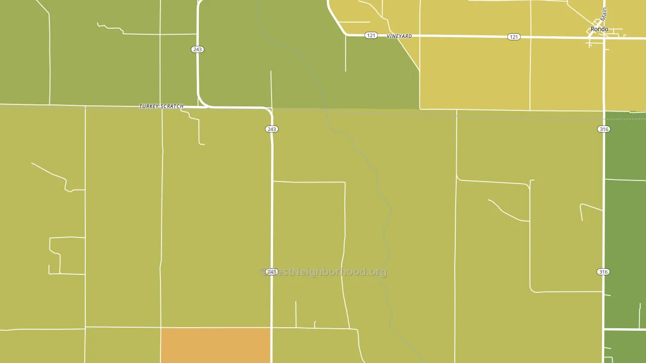 Vineyard, AR block-group voter-turnout map