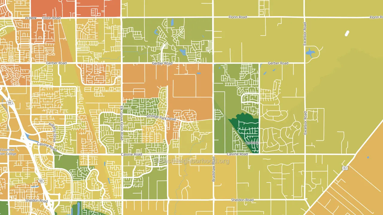 Vineyard, CA block-group voter-turnout map