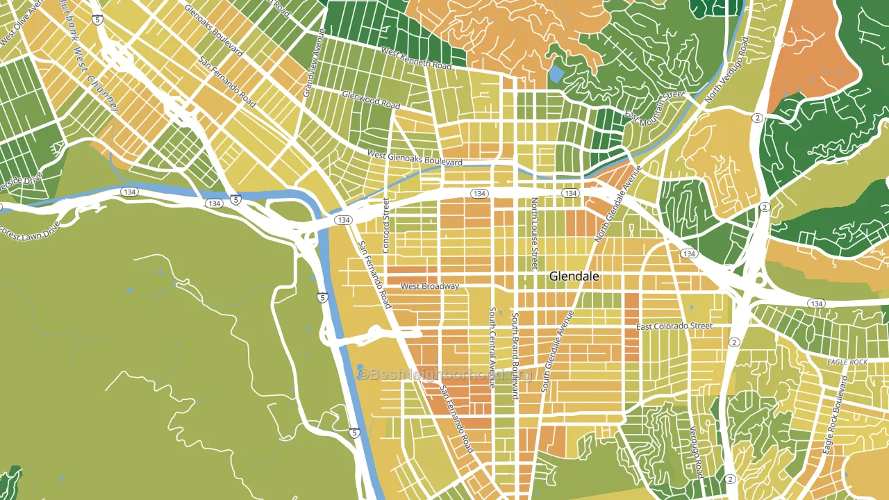 Vineyard-Los Angeles, Glendale, CA block-group voter-turnout map