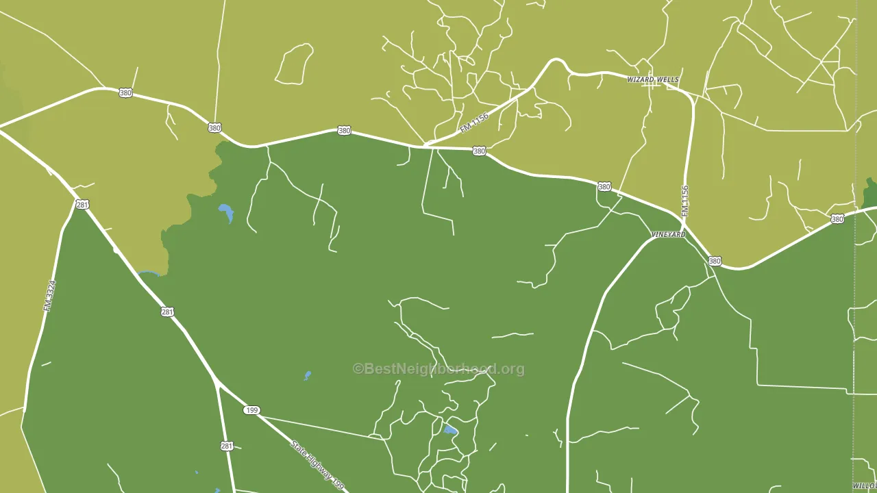 Vineyard, TX block-group voter-turnout map