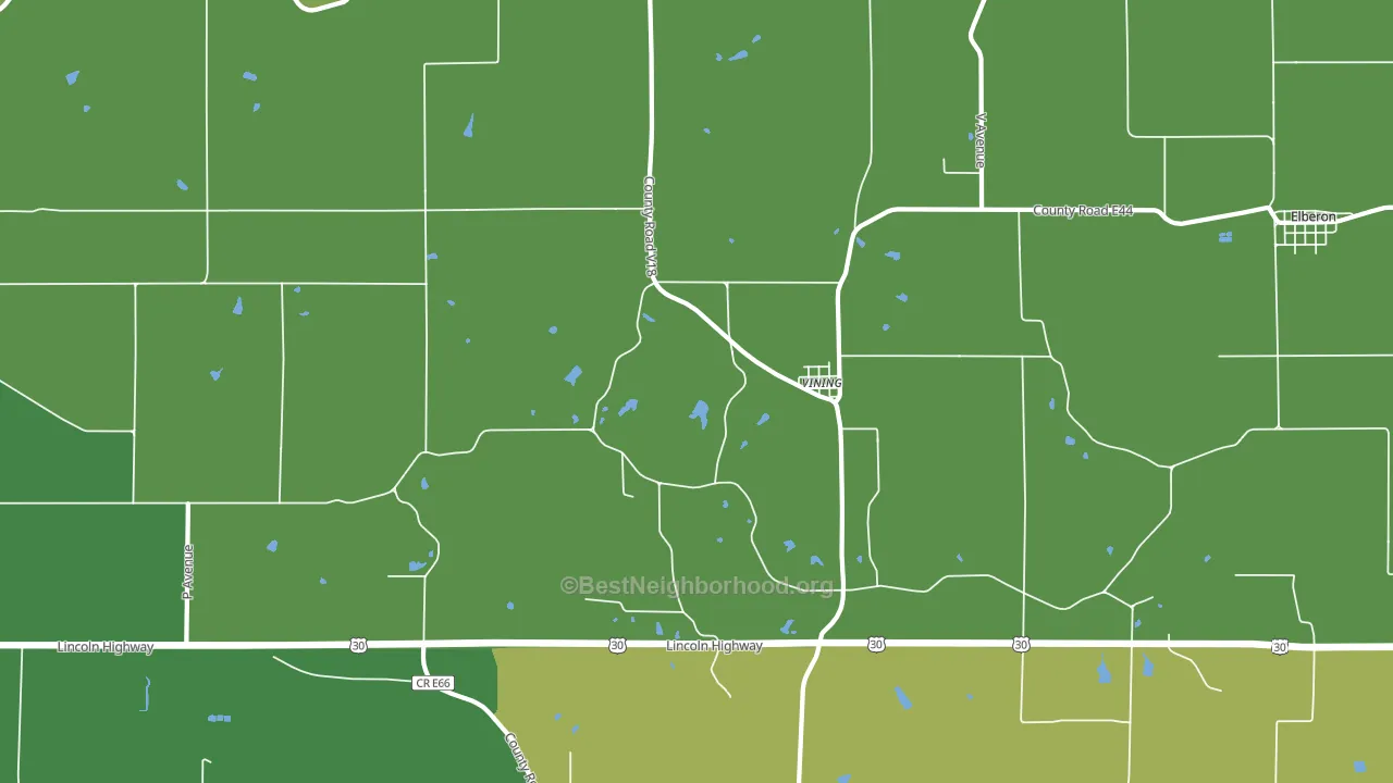 Vining, IA block-group voter-turnout map