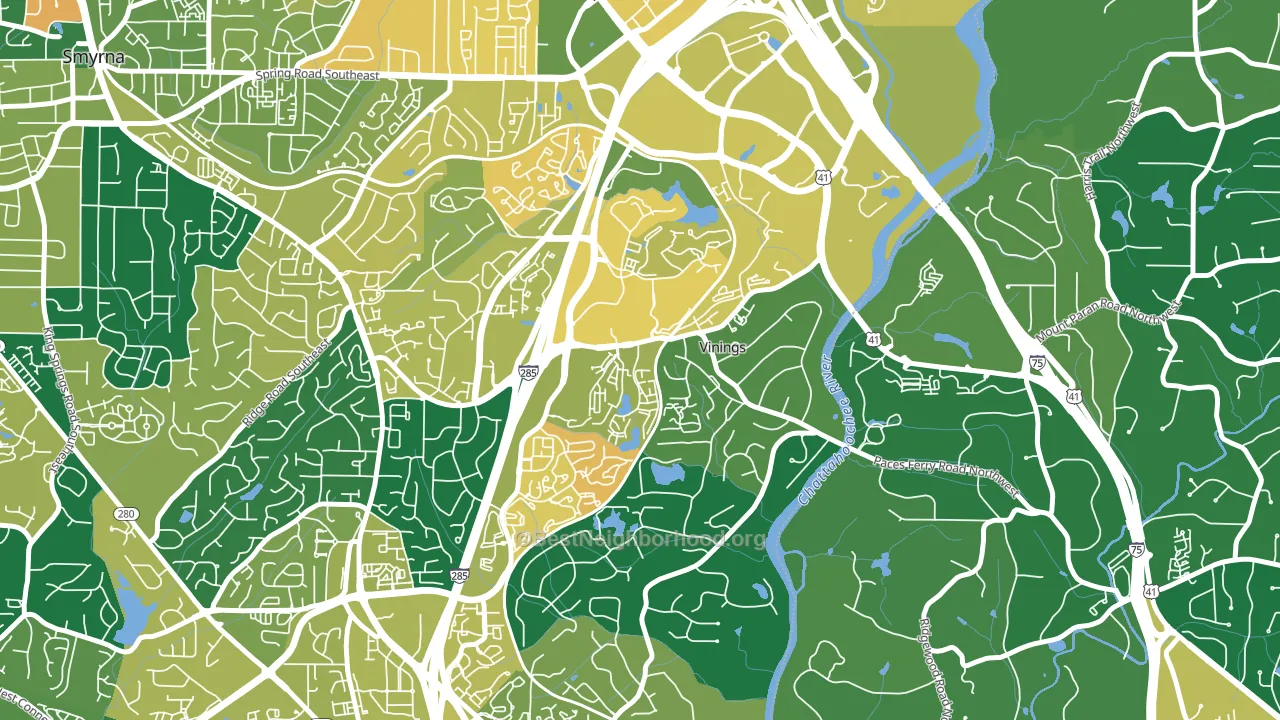 Vinings, GA block-group voter-turnout map