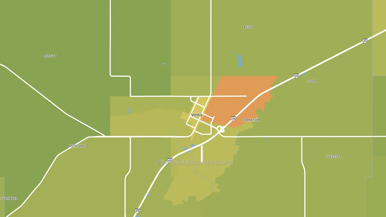 Vinita, OK block-group voter-turnout map
