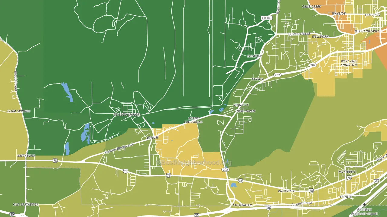 Vinnette, AL block-group voter-turnout map