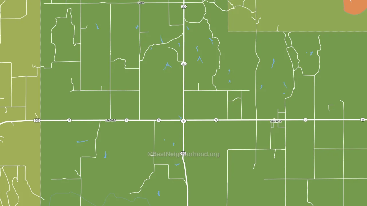 Vinson, OK block-group voter-turnout map